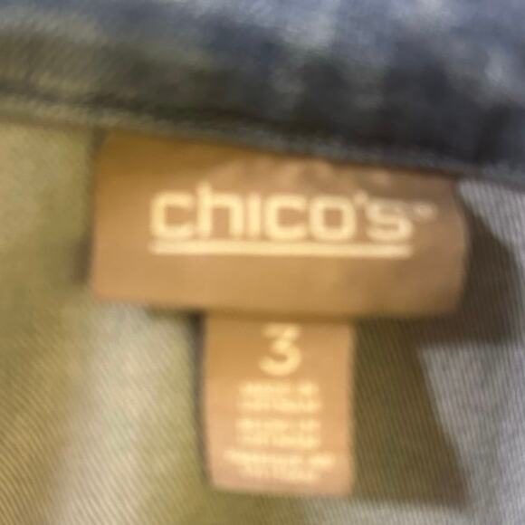 Chico’s Denim Jean Jacket Sz. 3 - Picture 4 of 5